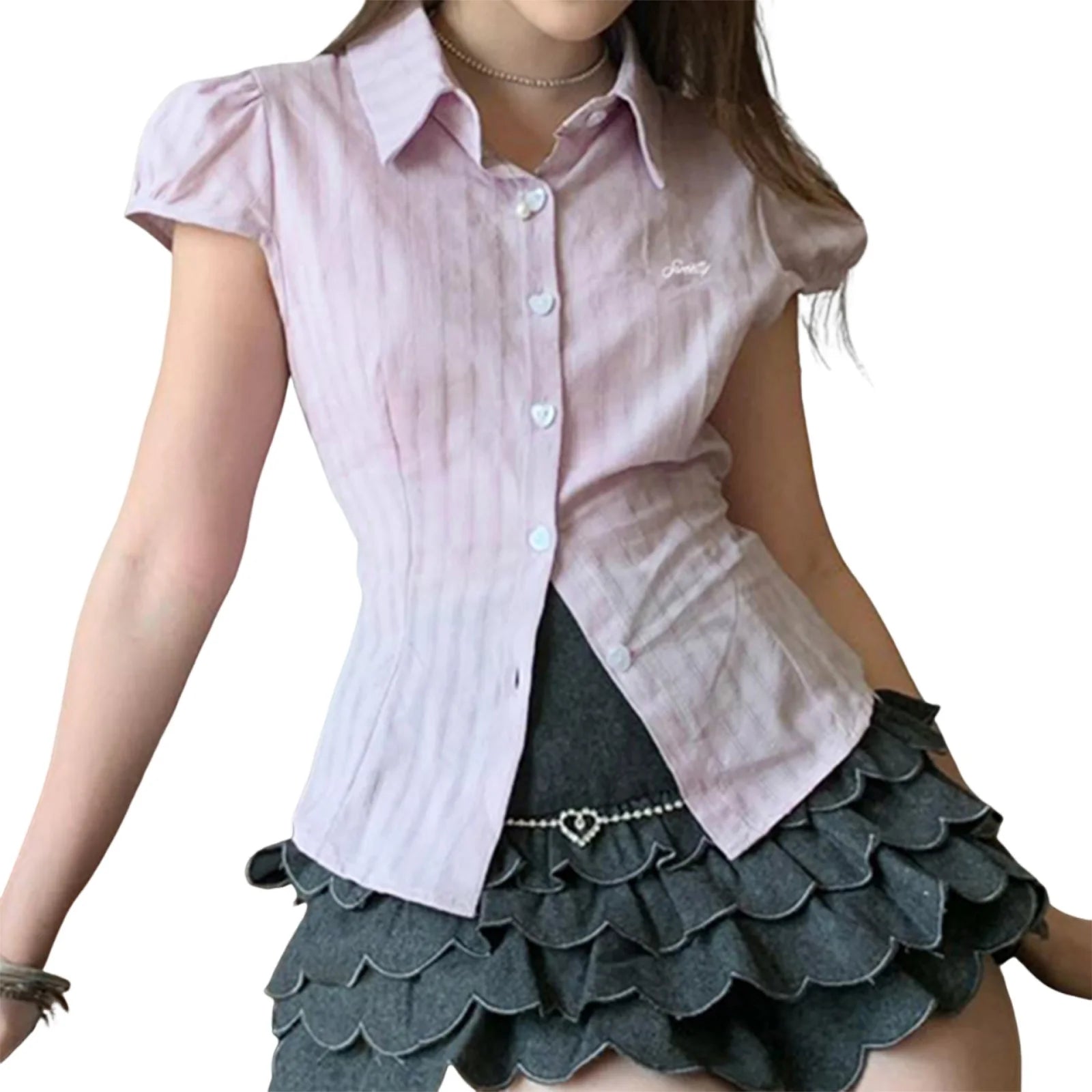 Embroidered Bow Shirt